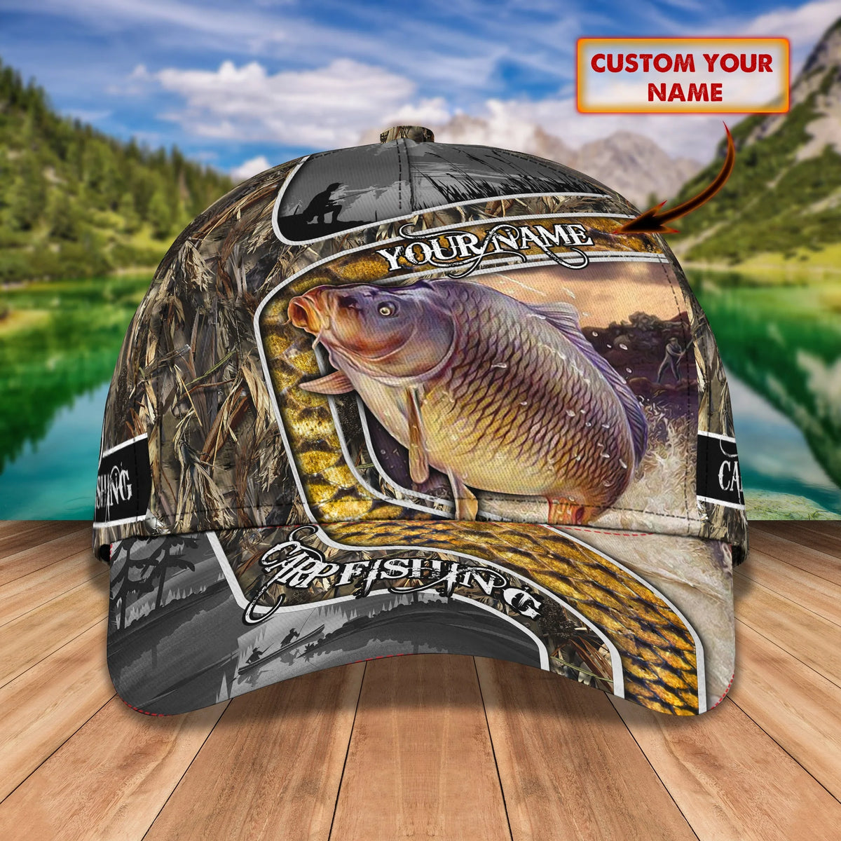 CARP Fishing- Personalized Name Cap - HN95 FISH0252