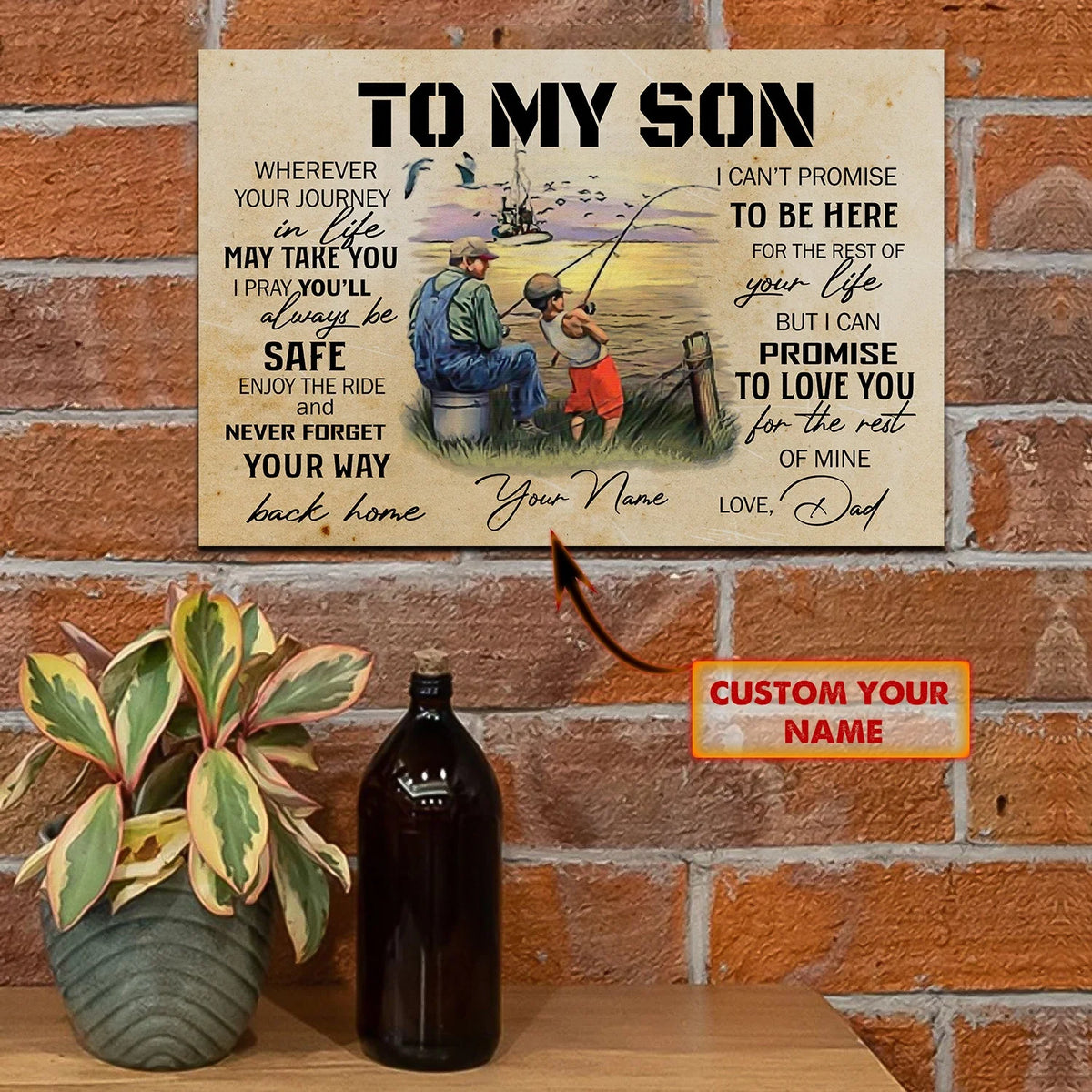 To My Son - Fishing - Custom Poster (Horizontal) 01 - CV98 FISH0199