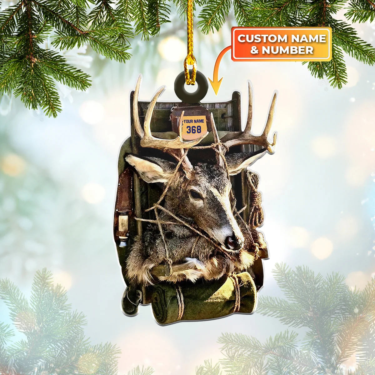 Deer Hunting - Custom Shaped Ornament 09 - CV98 ORN0046