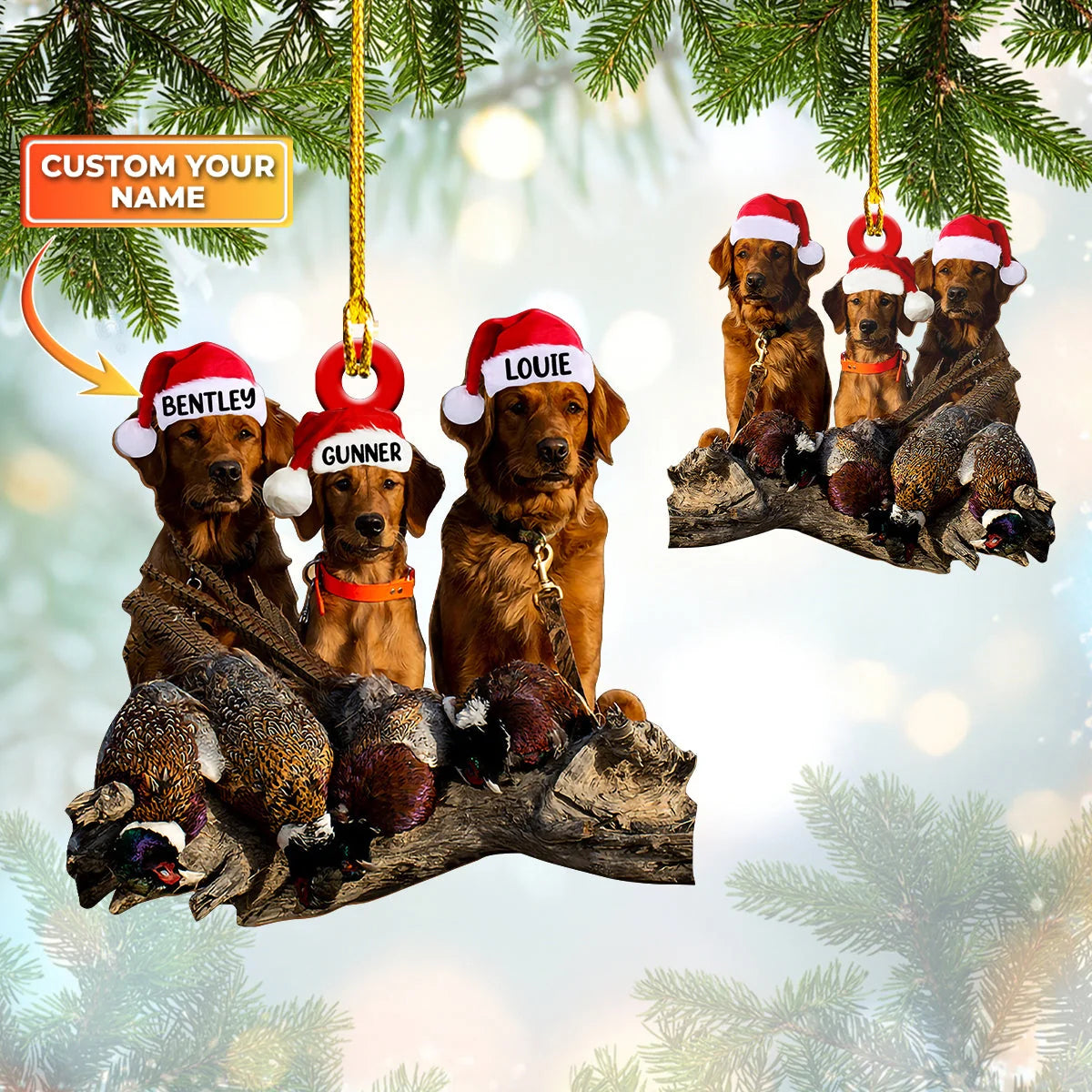 Dog Hunting, Custom Shaped Ornament, Tad 24 ORN0014