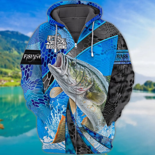 Bass Fishing - 3D Zipper Hoodie 262 FISH0057