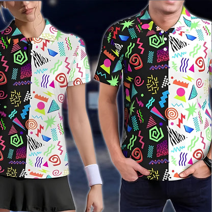 Matching Retro 80s Golf Polo Shirt For Men And Women, Couple Matching Golf Shirt GOF0116