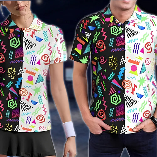 Matching Retro 80s Golf Polo Shirt For Men And Women, Couple Matching Golf Shirt GOF0116
