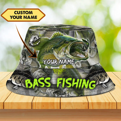 Custom Bucket Hat - Bass Fishing FISH0110