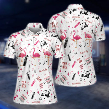Funny Flamingo Golf Polo Shirts Womens, Ladies Flamingo Golf Shirts GOF0293