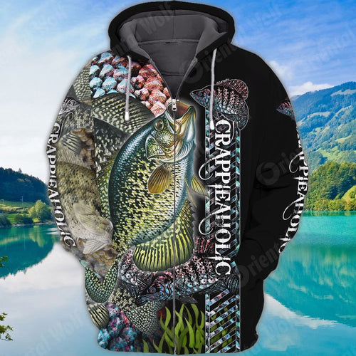 Crappie Fishing 3D Full Print Shirts, Unique Design for Anglers, Perfect Gift for Crappie Fishing Enthusiasts! FISH0011