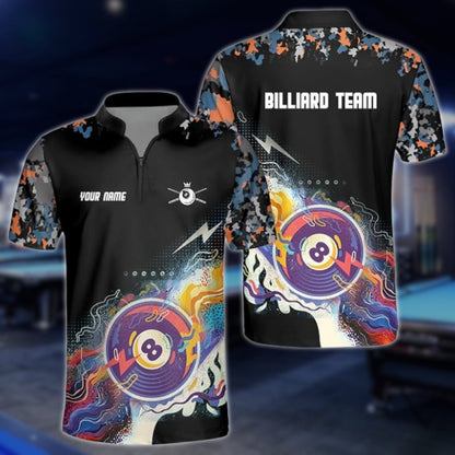 Custom 8 Ball Jersey Team Shirts For Men, Custom 8 Ball Billiard Shirts BLD0152