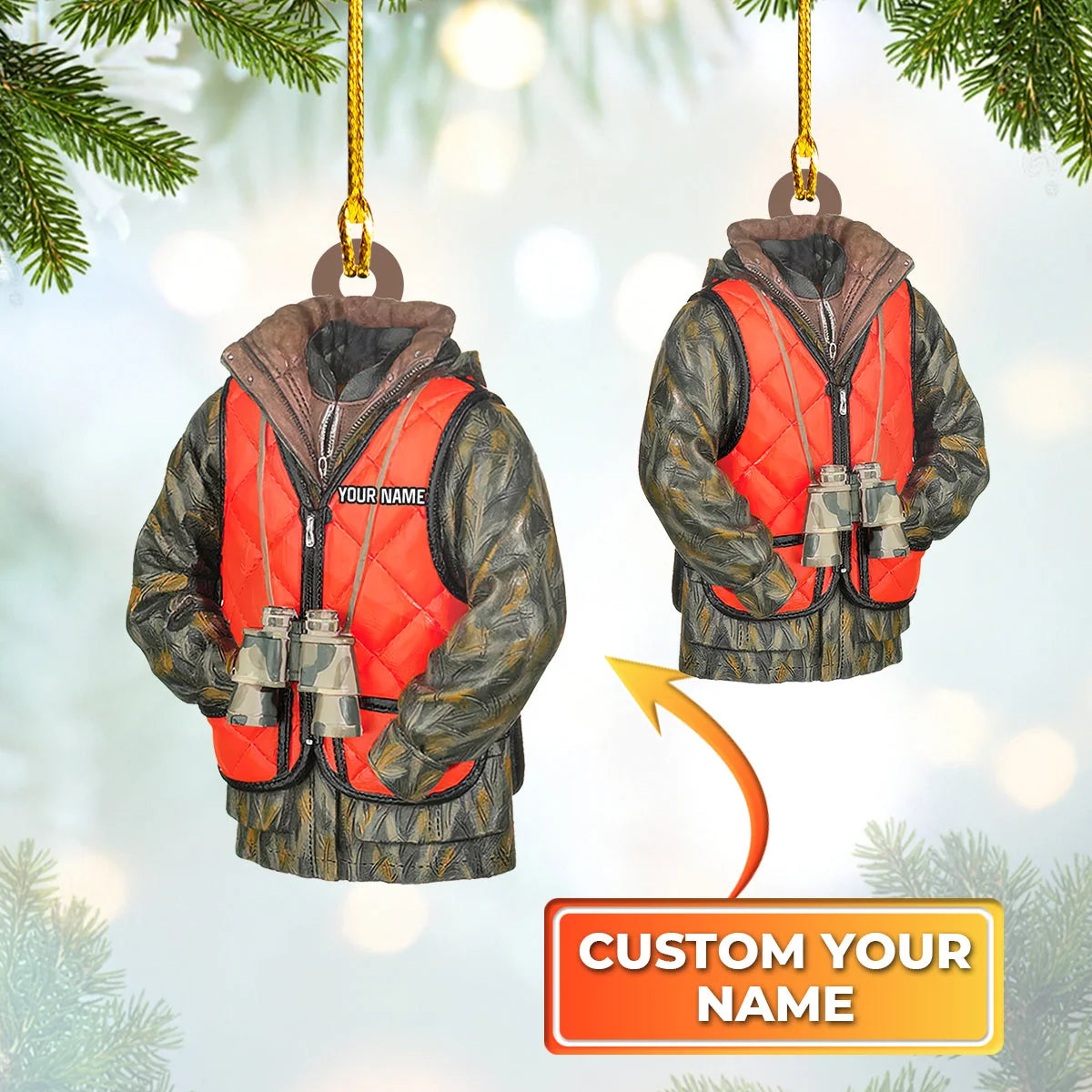 TRA96 - CUSTOM SHAPED ORNAMENT - HUNTING 01 ORN0010