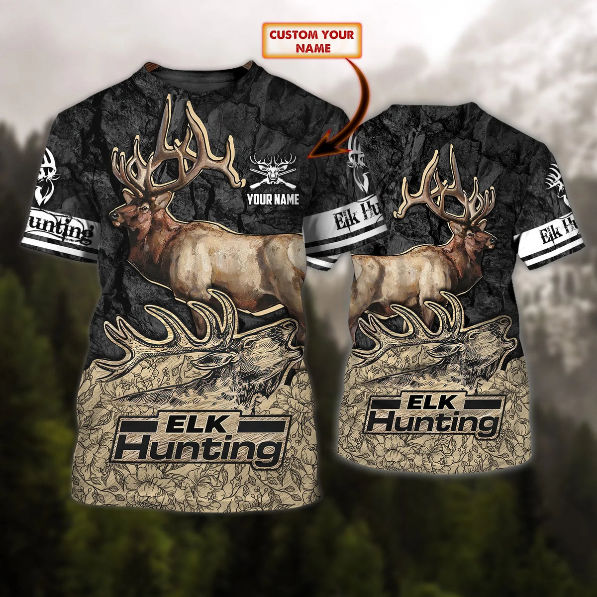 ELK Hunting 068 - Personalized Name 3D Tshirt - DAT93 HNT0300