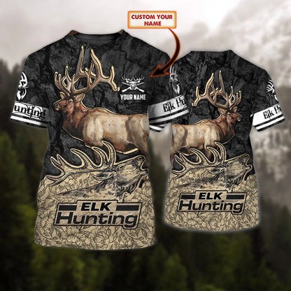 ELK Hunting 068 - Personalized Name 3D Tshirt - DAT93 HNT0300