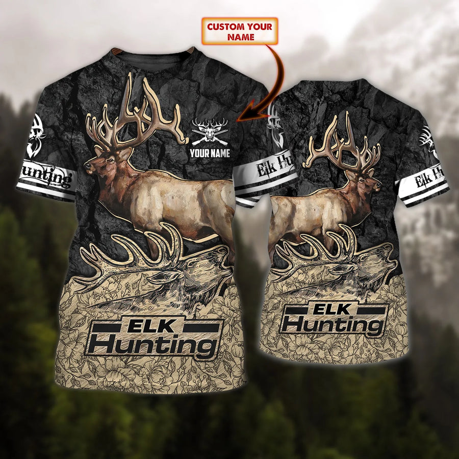 ELK Hunting 068 - Personalized Name 3D Tshirt - DAT93 HNT0300