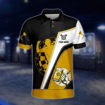 Custom Darts And Beer That's Why I'm Here Custom Mens Funny Dart Polo Shirt, Custom Beer Darts Shirt For Team DAT0236