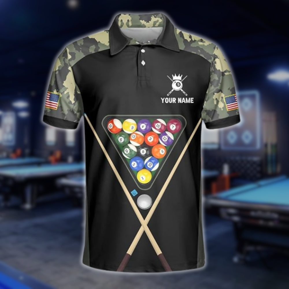 Custom Camouflage Billiard Jersey For Mens, Custom Camo Billiard Team Shirts BLD0081