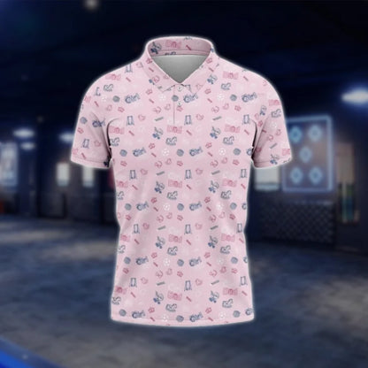 Pink Girl Dad Golf Polo Shirts For Men, Dad Daughter Golf Shirts GOF0209