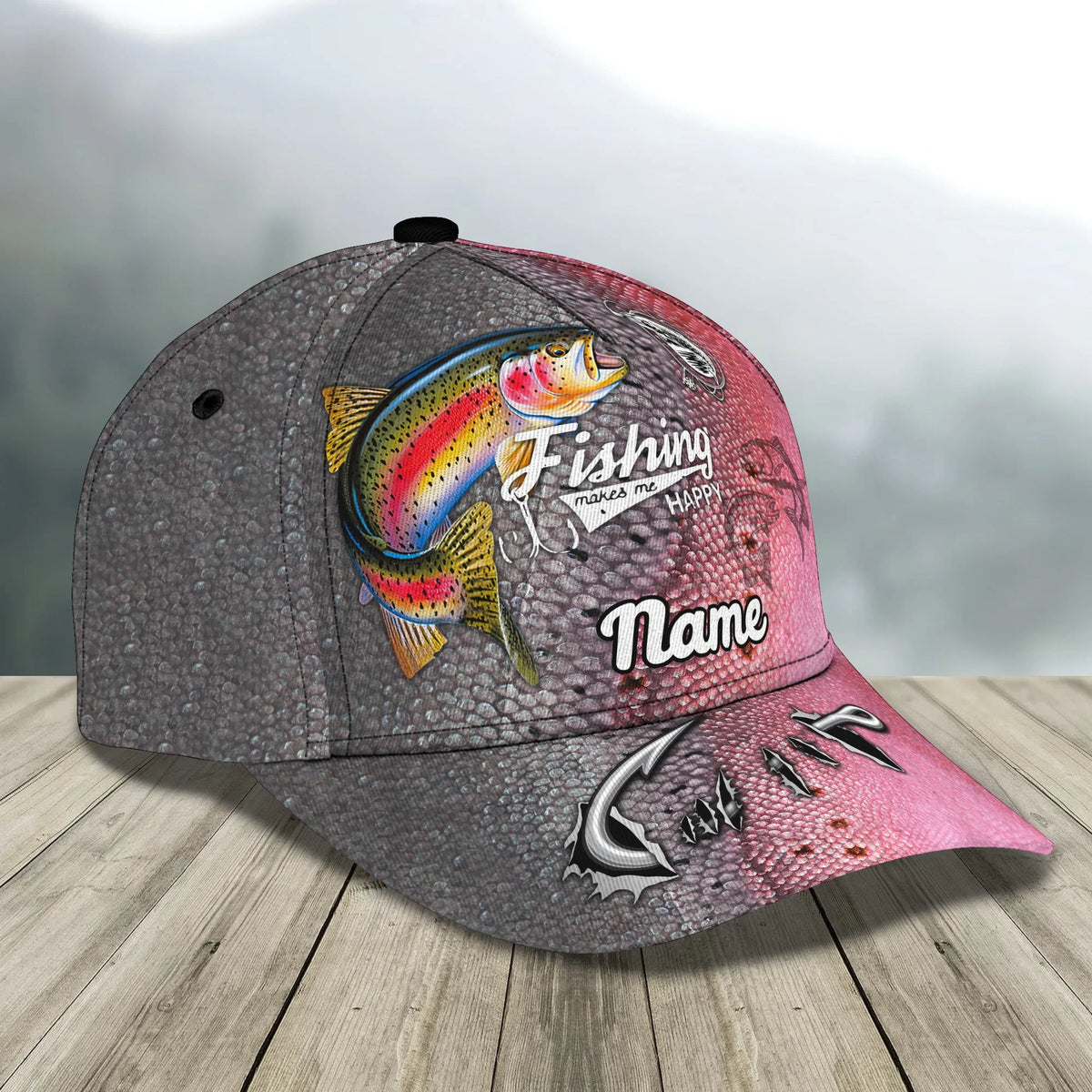 Trout Fishing 08 - Personalize Name Cap  - Loop - Ntp-165 FISH0167