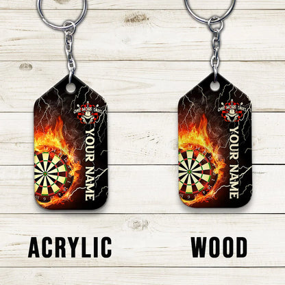 Thunder Flame Bullseye Dartboard Personalized Name 3D Dragon And Darts Keychain For Dart Team Player ORN0183