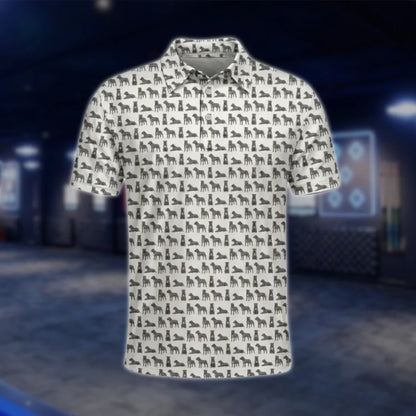 Pit Bull White Golf Polo Shirt For Men, Pit Bull Golf Shirt GOF0055