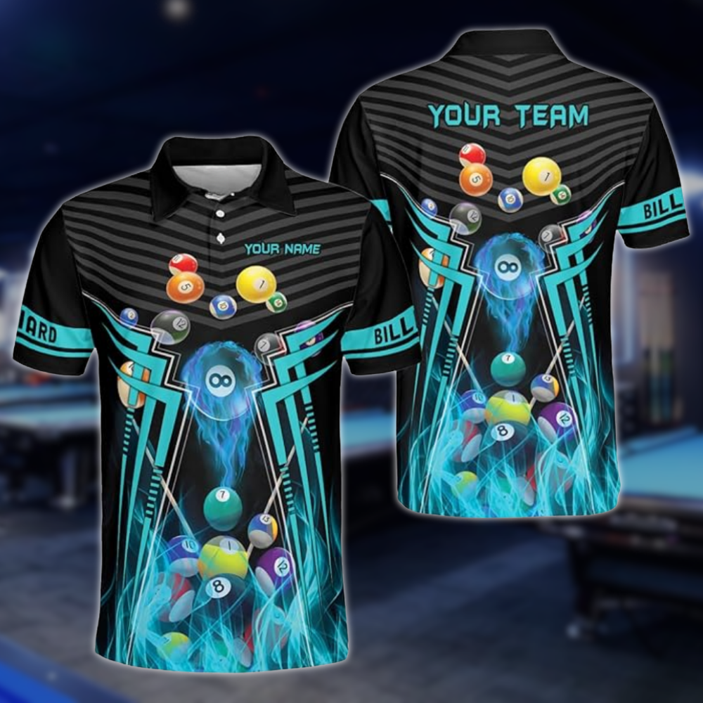 Custom Team Black And Red Billiard Men Polo Shirts, Custom Pool Billiard Shirts For Team BLD0224