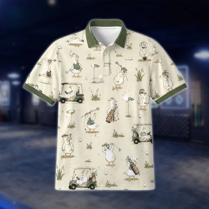 Funny Goose Men's Golf Polo Shirt, Goose Golf Shirt Men GOF0019