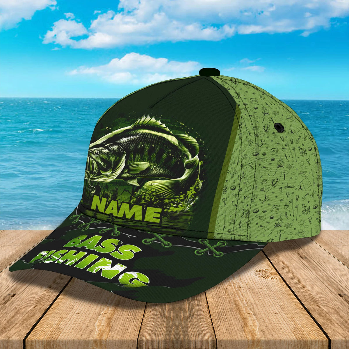 Fishing 01- Personalize Name Cap  - Loop - Ntp-154 FISH0185