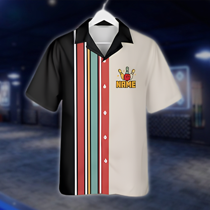 Personalized Retro Bowling Hawaiian Shirt For Men, Custom Retro Bowling Team Shirts BZ0861 BOW0087