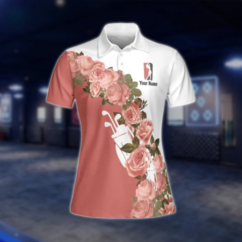 Custom Never Underestimate A Woman Who Loves Golf Womens Golf Polo Shirts, Custom Funny Golf Shirts Women GOF0294
