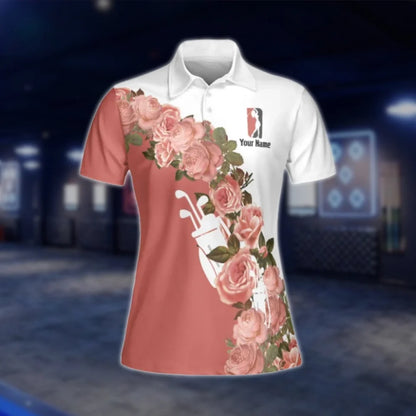 Custom Never Underestimate A Woman Who Loves Golf Womens Golf Polo Shirts, Custom Funny Golf Shirts Women GOF0294