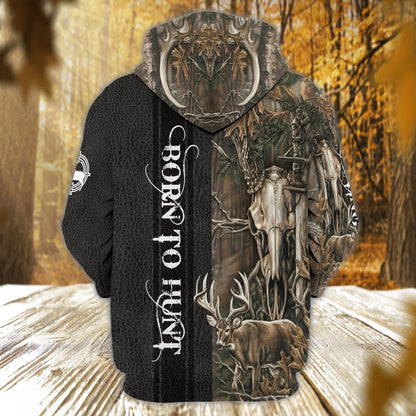 Born to Hunt 2 - Personalized Name 3D Zipper hoodie - _x0008_Vhv-zip-003 ORN0237