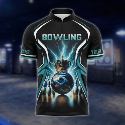 Personalized Crown Ball Bowling Team Jersey, Men's Custom Bowling Team Shirt BZ0928 BOW0013