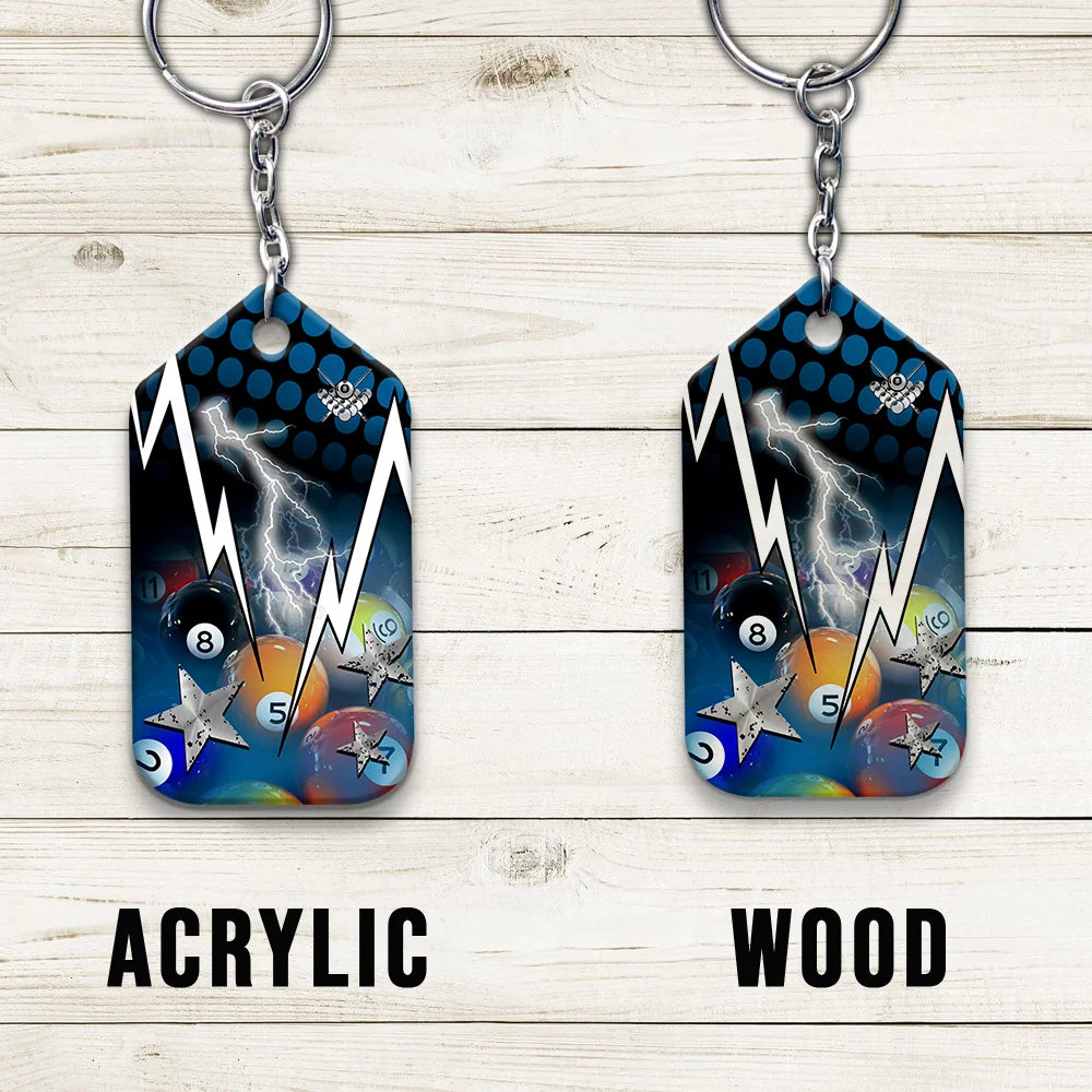I Know I Play Like An Old Man Try To Keep Up Personalized Name Keychain For Billiard Player ORN0202