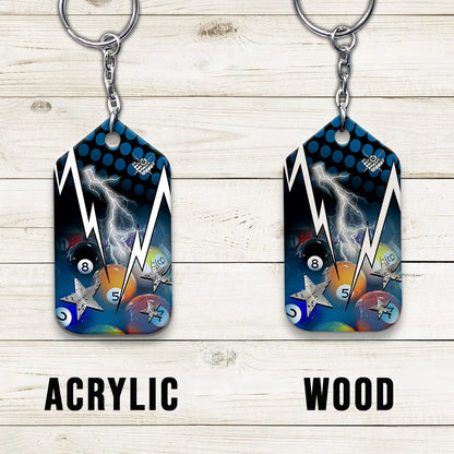 I Know I Play Like An Old Man Try To Keep Up Personalized Name Keychain For Billiard Player ORN0202