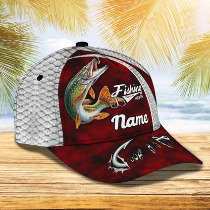 Fishaholic Northern Pike Fishing 10 - Personalize Name Cap  - Loop - Ntp-167 FISH0035