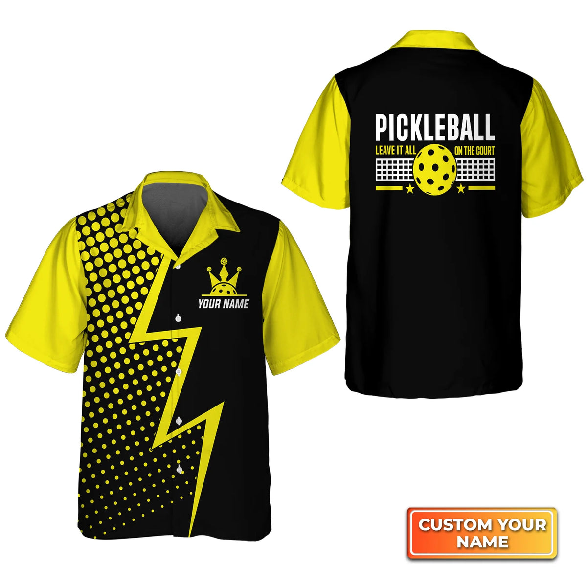 Pickleball Leave It All On The Court Personalized Name 3D Hawaiian Shirt QB95 Gift For Pickleball Player PKL0044