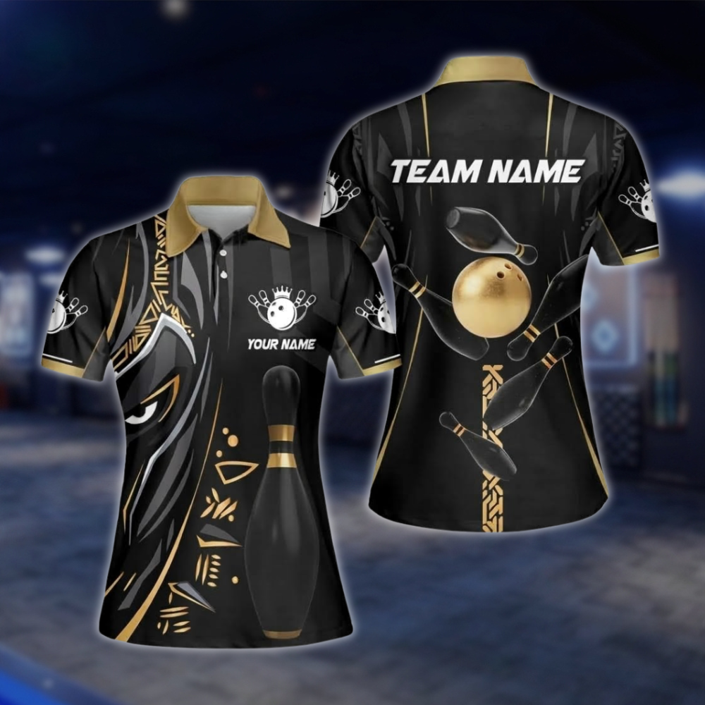 Personalized Womens Tribal Bowling Polo Shirt, Custom Tribal Team Bowling Shirt For Ladies BZ0925 BOW0016