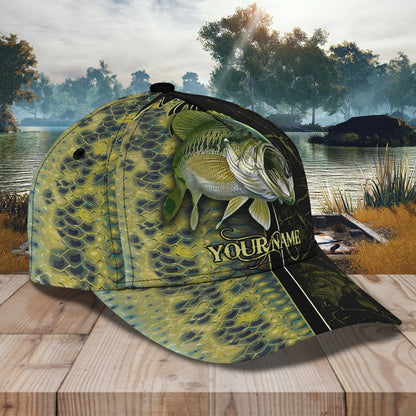 Bass Fishing 3 - Personalized Name Cap FISH0214