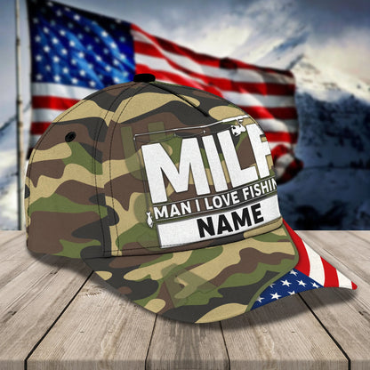 Customize Name Cap - Man I Love Fishing- Loop-H9h3-296 FISH0133