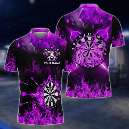 Custom One More Dart Blue Flame Dart Polo Shirt, Custom Flame Dart Shirts DAT0338