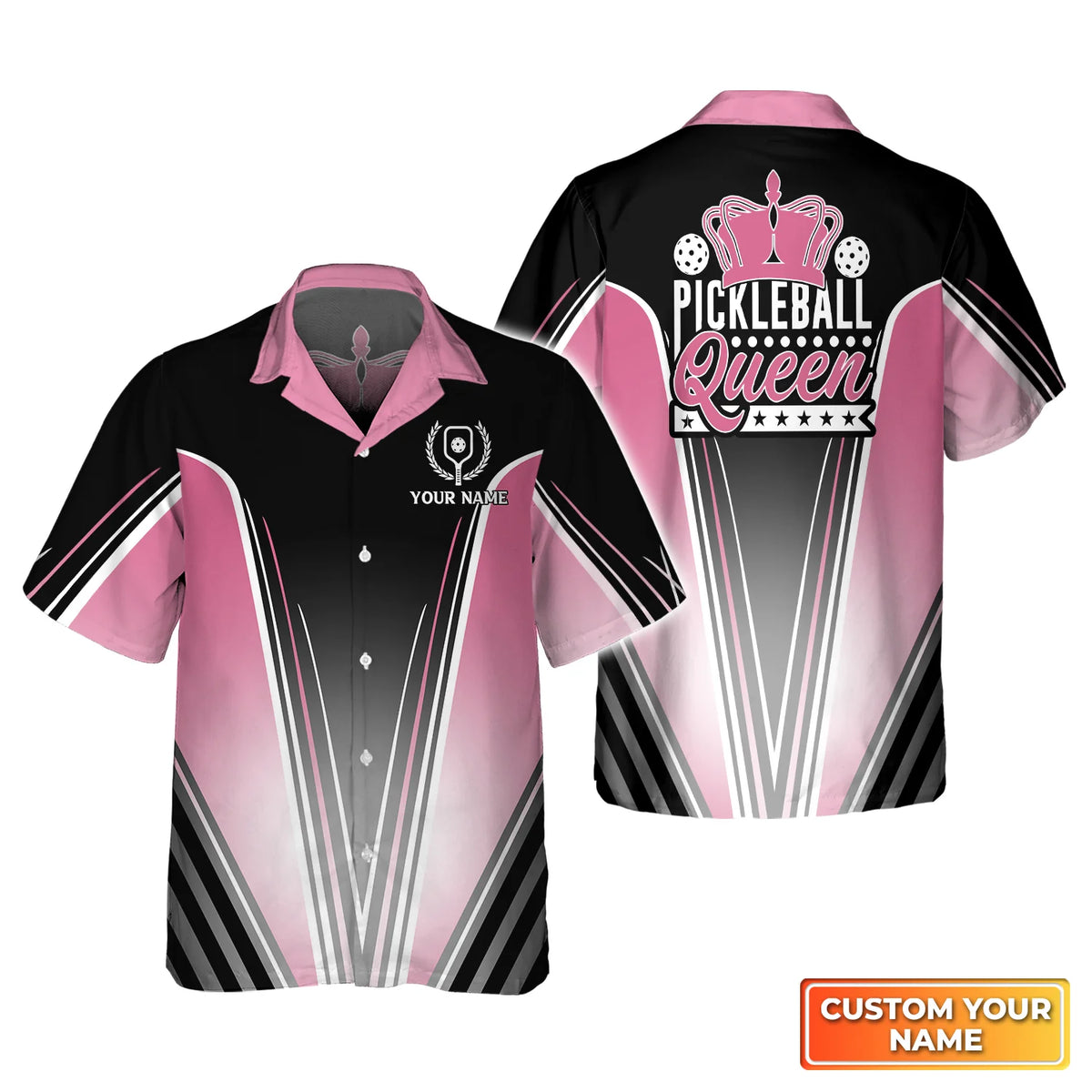 Pickleball Queen Personalized Name 3D Hawaiian Shirt QB95 Gift For Pickleball Player PKL0098