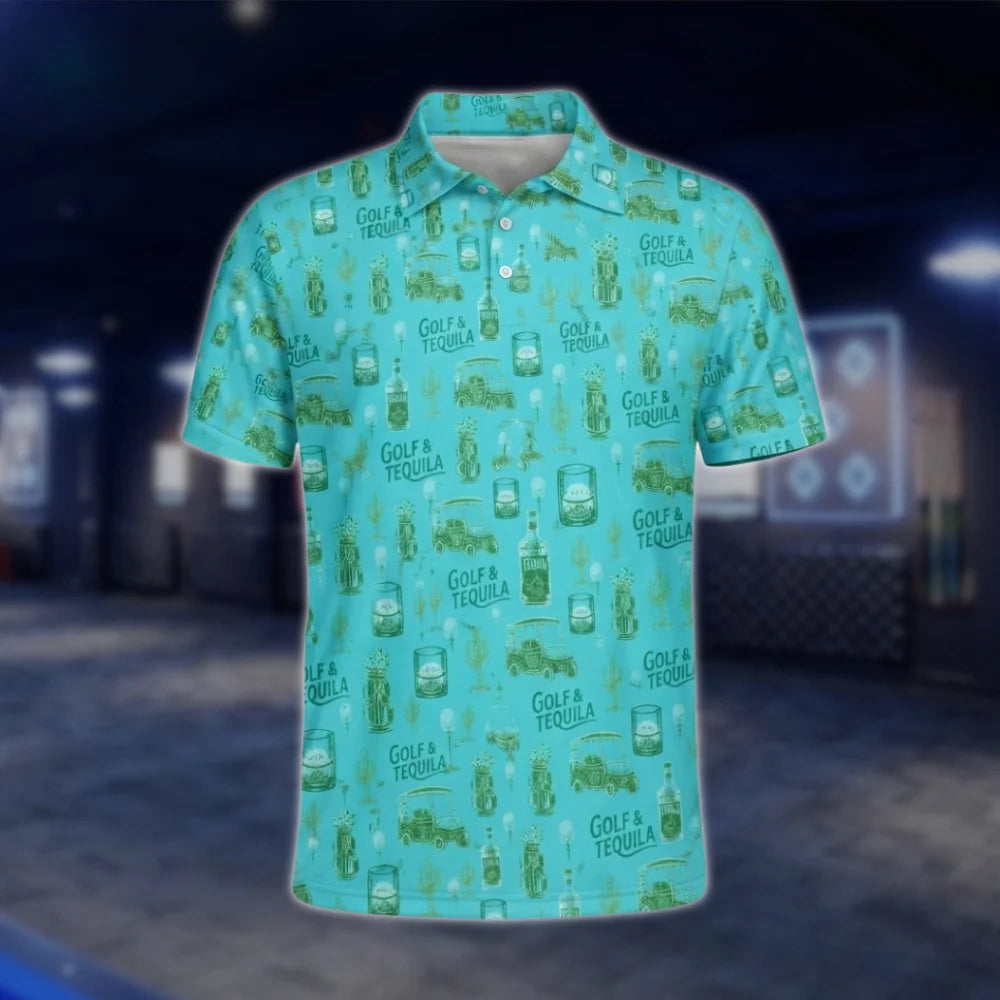 Golf And Tequila Golf Polo Shirt For Men, Tequila Lover Golf Shirt GOF0020