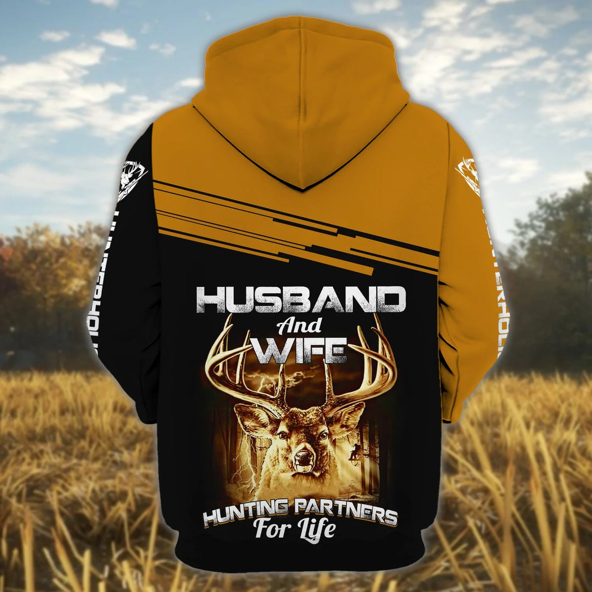 Husband And Wife Hunting Partners For Life - Personalized Name 3D Zipper Hoodie HNT0108