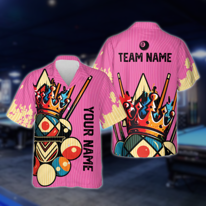Custom Team Billiard Hawaiian Shirt For Mens, Custom Billiard Shirts BLD0127