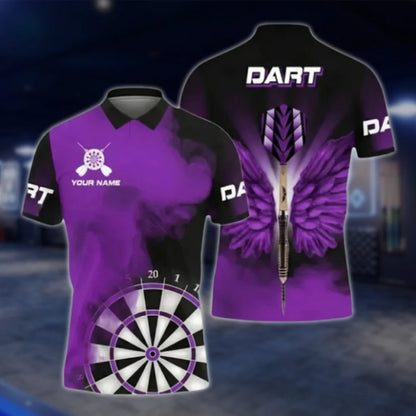 Custom Mens Red Swing Smoke Dart Polo Shirt, Custom Dart Player Shirts DAT0391
