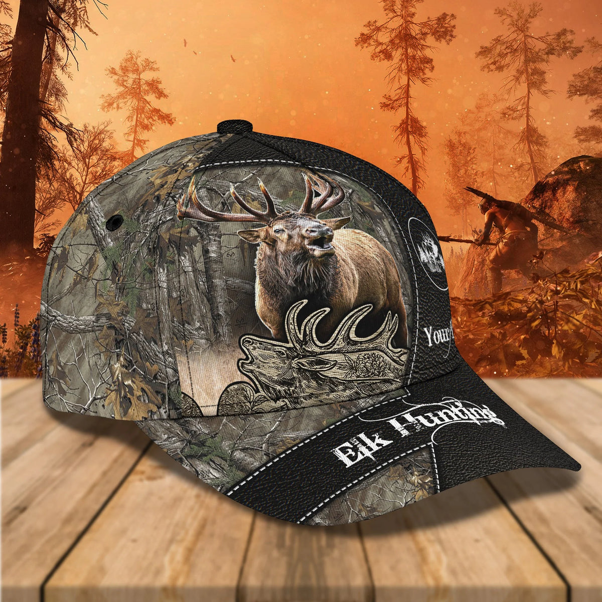 Elk Hunting - Personalized Name Cap - HN95 HNT0258