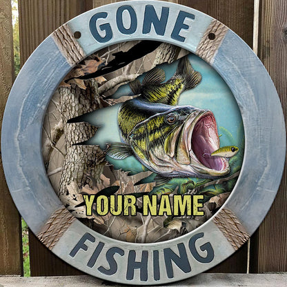 Custom Wooden Sign - Gone Fishing - Nsd99 ORN0129