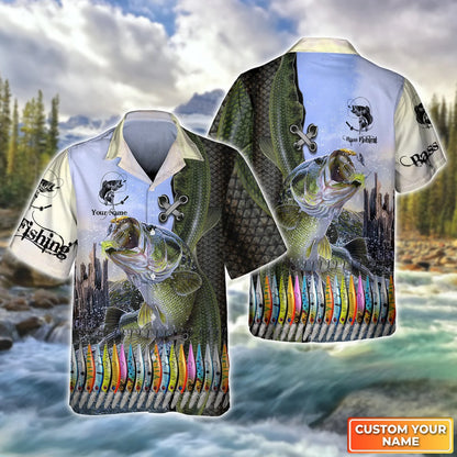 Bass Fishing And Fishing Tackle Personalized Name 3D Full Print Shirts FISH0065