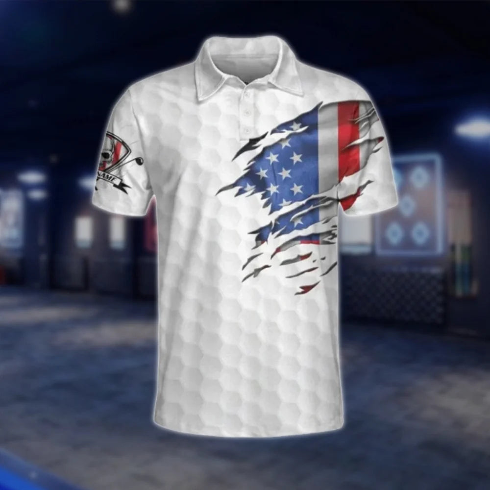 Custom It Take A Lot Of Balls To Golf The Way I Do Men's Patriotic Skull Golf Polo Shirts, Custom Funny Golf Shirts GOF0229