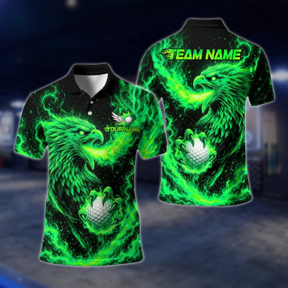 Personalized Phoenix Flame Golf Polo Shirt Mens, Custom Phoenix Golf Team Shirt GOF0072