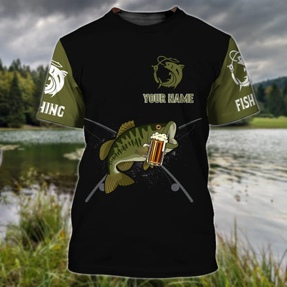 Fishing 10 - Personalized Name 3D T Shirt - 16hb FISH0293