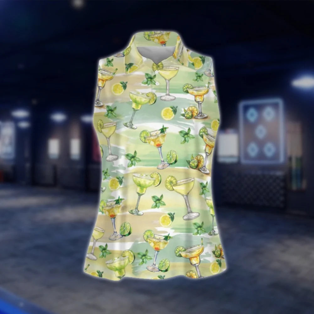 Women's Margarita Cocktail Golf Sleeveless Shirts, Ladies Margarita Golf Shirts GOF0012