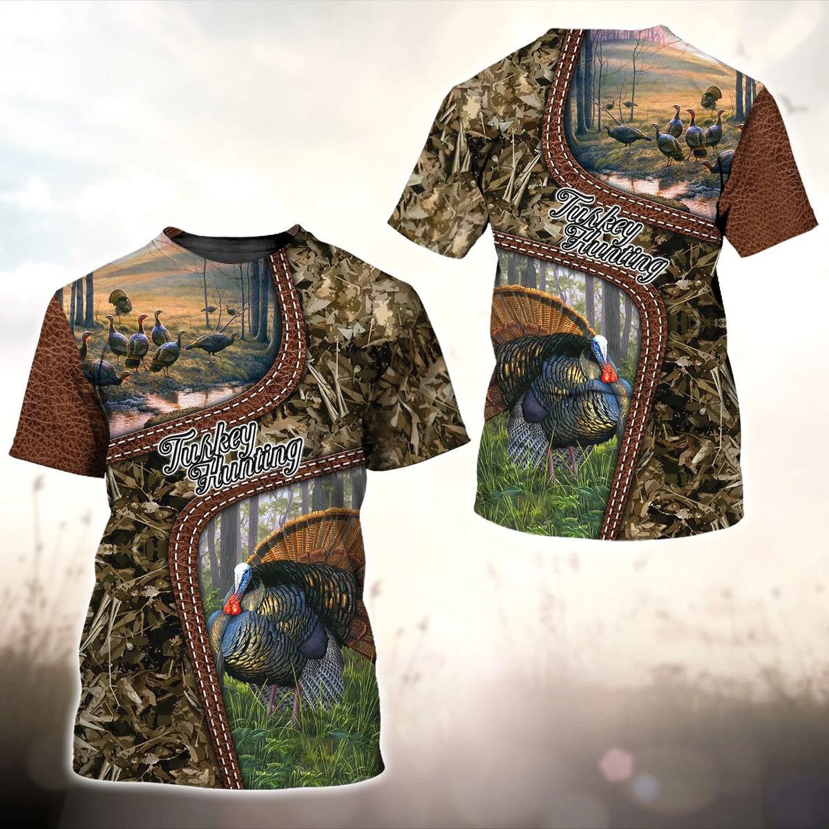 Turkey Bird Hunting Animal Hunter Camo Tattoo 3D All Over Printed Shirt HNT0132